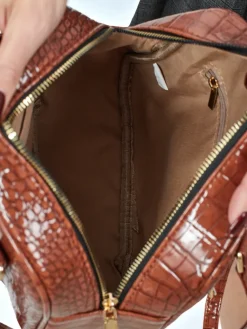 Best Lakierowana mała damska torebka z eko skóry Velinne Damskie Małe Torebki