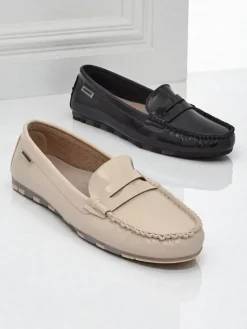 Best Loafers damskie bezowe Kallista - skora ekologiczna zamszowa premium Mokasyny Na Płaskiej Podeszwie