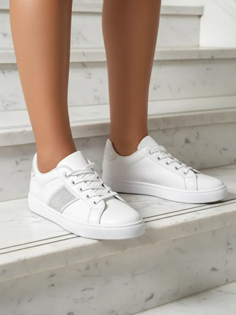 Best Luminosa Białe Sneakersy z Ekologicznej Skóry Damskie Sneakersy