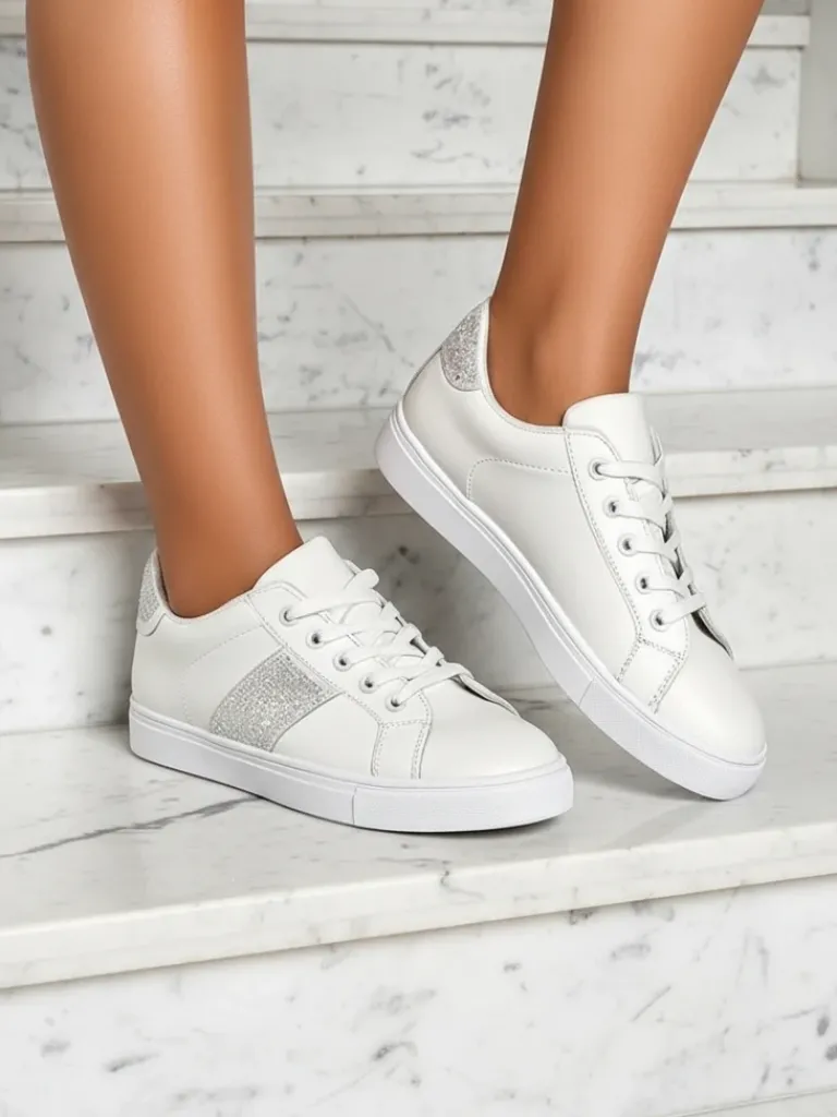 Best Luminosa Białe Sneakersy z Ekologicznej Skóry Damskie Sneakersy