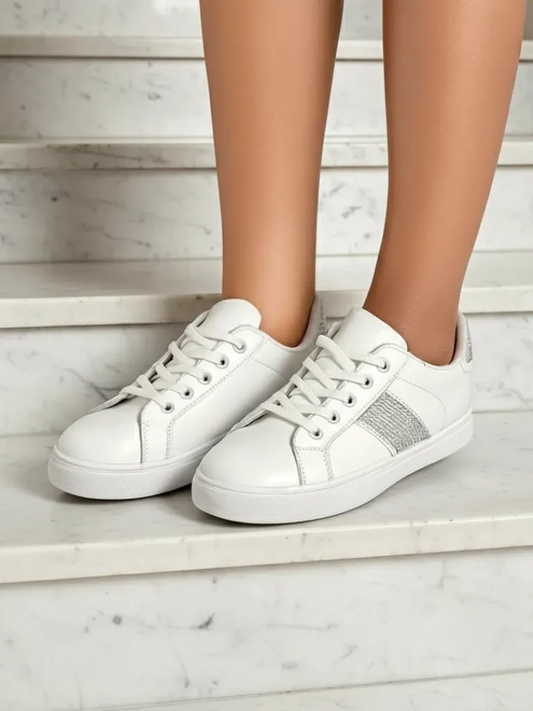 Best Luminosa Białe Sneakersy z Ekologicznej Skóry Damskie Sneakersy