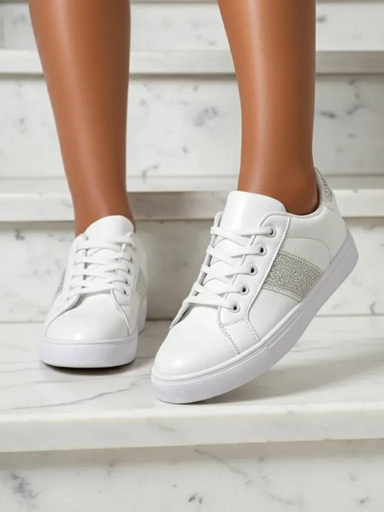 Best Luminosa Białe Sneakersy z Ekologicznej Skóry Damskie Sneakersy