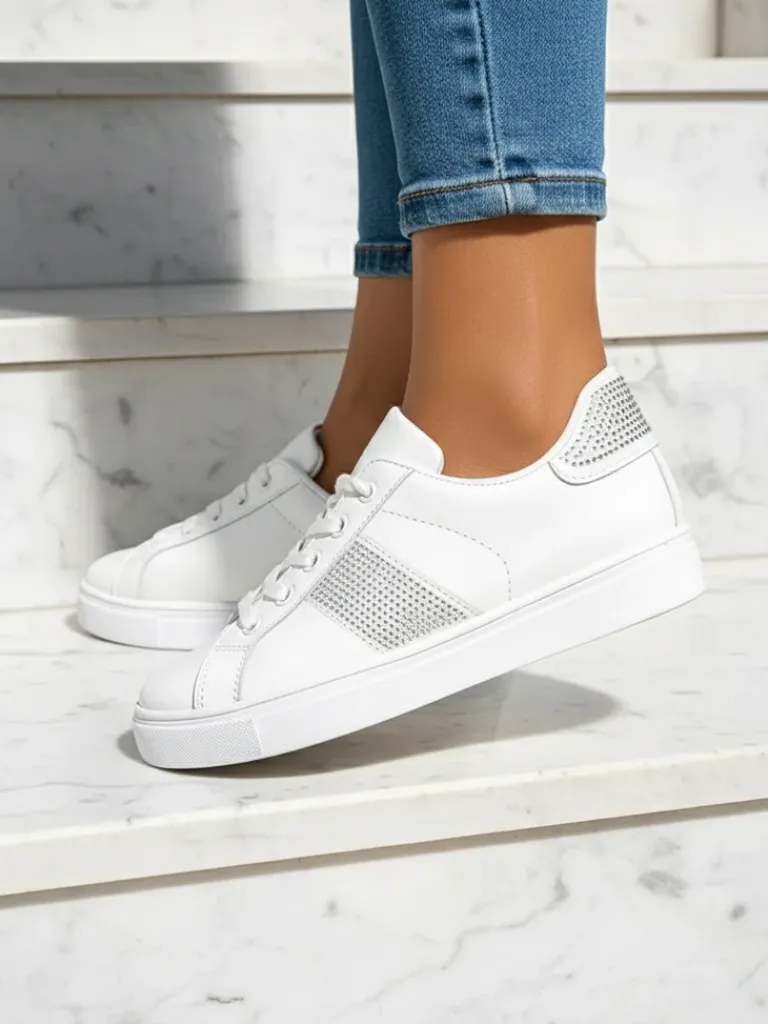 Best Luminosa Białe Sneakersy z Ekologicznej Skóry Damskie Sneakersy