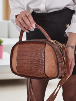 Best Mała damska torebka z eko skóry lakierowanej Lunar Space Damskie Małe Torebki