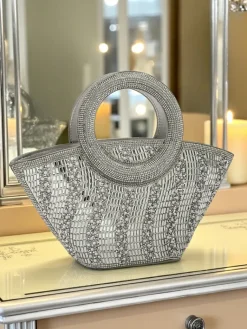 New Mała torebka damska z cyrkoniami Sparkle Queen Damskie Wieczorowe|Małe Torebki