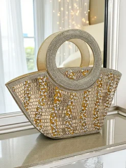 Online Mała torebka damska z cyrkoniami Sparkle Queen Damskie Wieczorowe|Małe Torebki