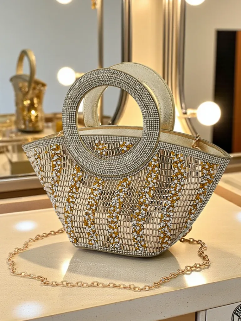 Online Mała torebka damska z cyrkoniami Sparkle Queen Damskie Wieczorowe|Małe Torebki