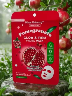 Sale Maseczka do twarzy w płachcie z granatem- rozświetla i ujędrnia skórę Twarz