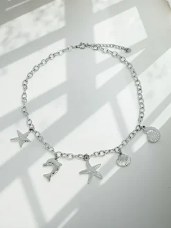 Best Naszyjnik Atena Charm Sea – złote amulety z motywami morskimi Damskie Biżuteria