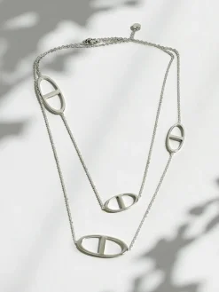 Naszyjnik srebrny Athenia Dualis – minimalistyczny łańcuszek z medalionami Damskie Biżuteria