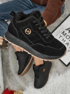 Best Nero Eleganza Ciepłe Sportowe Obuwie Damskie Damskie Ocieplane|Sneakersy