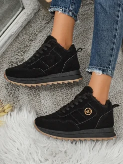 Best Nero Eleganza Ciepłe Sportowe Obuwie Damskie Damskie Ocieplane|Sneakersy