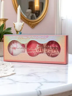 Sale Paletka 3 odcieni rozświetlającego różu do policzków kolor Peach Mauve Twarz