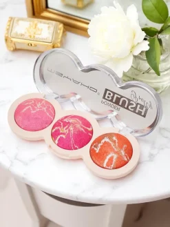 Discount Paletka 3 odcieni rozświetlającego różu do policzków kolor Buff Apricot Twarz