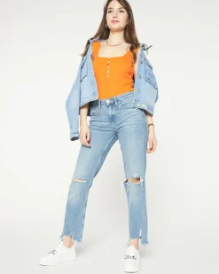 New damski top z cyrkoniami a'la guziki- Odzież Bluzki / Koszule / Koszulki