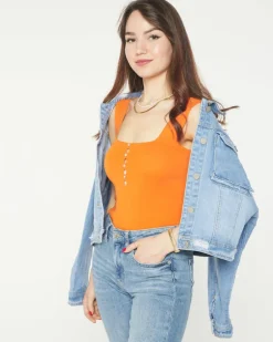 New damski top z cyrkoniami a'la guziki- Odzież Bluzki / Koszule / Koszulki