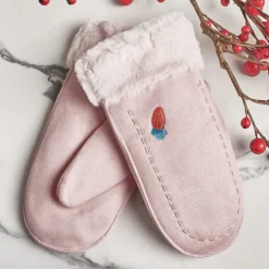 Hot Różowe dziecięce rękawiczki na sznurku i z jednym palcem - Rękawiczki Rękawiczki