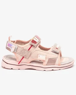 Discount Różowe dziecięce sandałki z naszywkami Netiks - Obuwie Dziewczęce