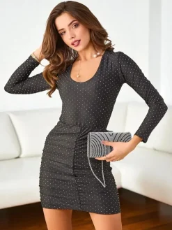 Best Krótka spódnica damska z cyrkoniami Spódnice