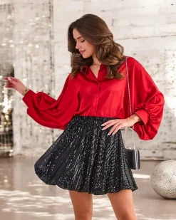 Best Krótka spódnica damska z cekinami Spódnice