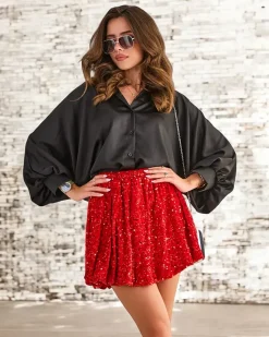 Clearance Krótka spódnica damska z cekinami Spódnice