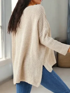 Best Akrylowy damski sweter dzianinowy z napisami Swetry