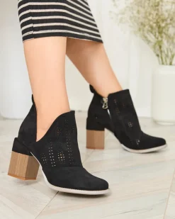 Best Ażurowe botki na słupku w kolorze m Revivela Botki Bez Ocieplenia|Botki Na Słupku
