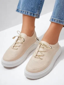 New Ażurowe damskie sportowe półbuty sznurowane Vaned Damskie Półbuty|Sportowe