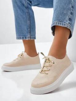 New Ażurowe damskie sportowe półbuty sznurowane Vaned Damskie Półbuty|Sportowe