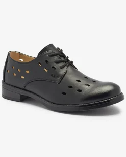 Outlet Ażurowe damskie eko skórzane półbuty w kolorze m Selofso Półbuty