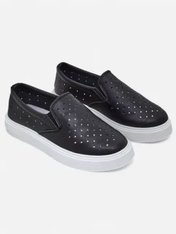 Sale Ażurowe damskie półbuty slip on Emayla Półbuty