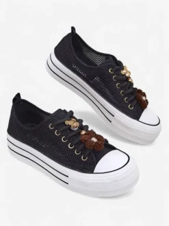 New Ażurowe damskie trampki z ozdobami Osdo Trampki