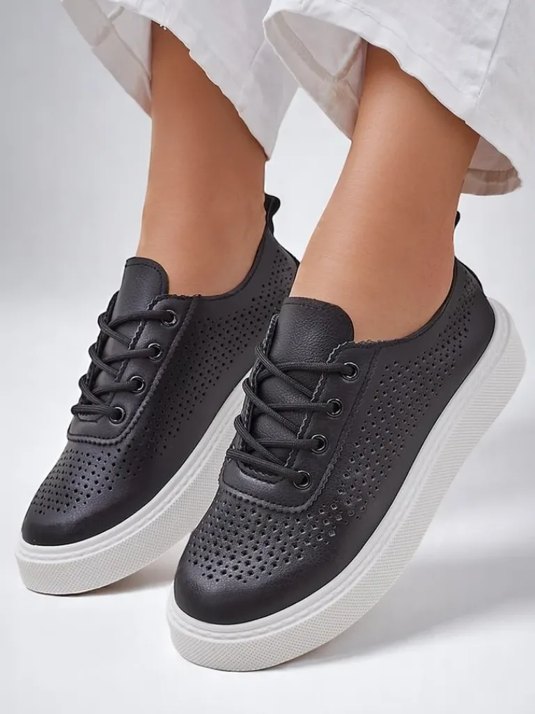 New Ażurowe damskie sportowe półbuty sznurowane Adette Damskie Półbuty|Sportowe