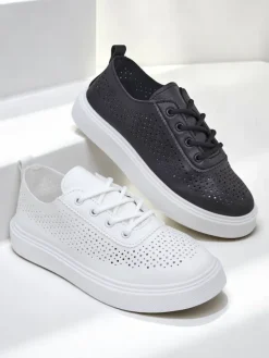 New Ażurowe damskie sportowe półbuty sznurowane Adette Damskie Półbuty|Sportowe