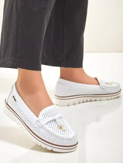 Ażurowe damskie mokasyny Elissas Mokasyny Na Płaskiej Podeszwie