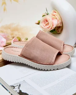 New Ażurowe klapki damskie Ererra Klapki Płaskie