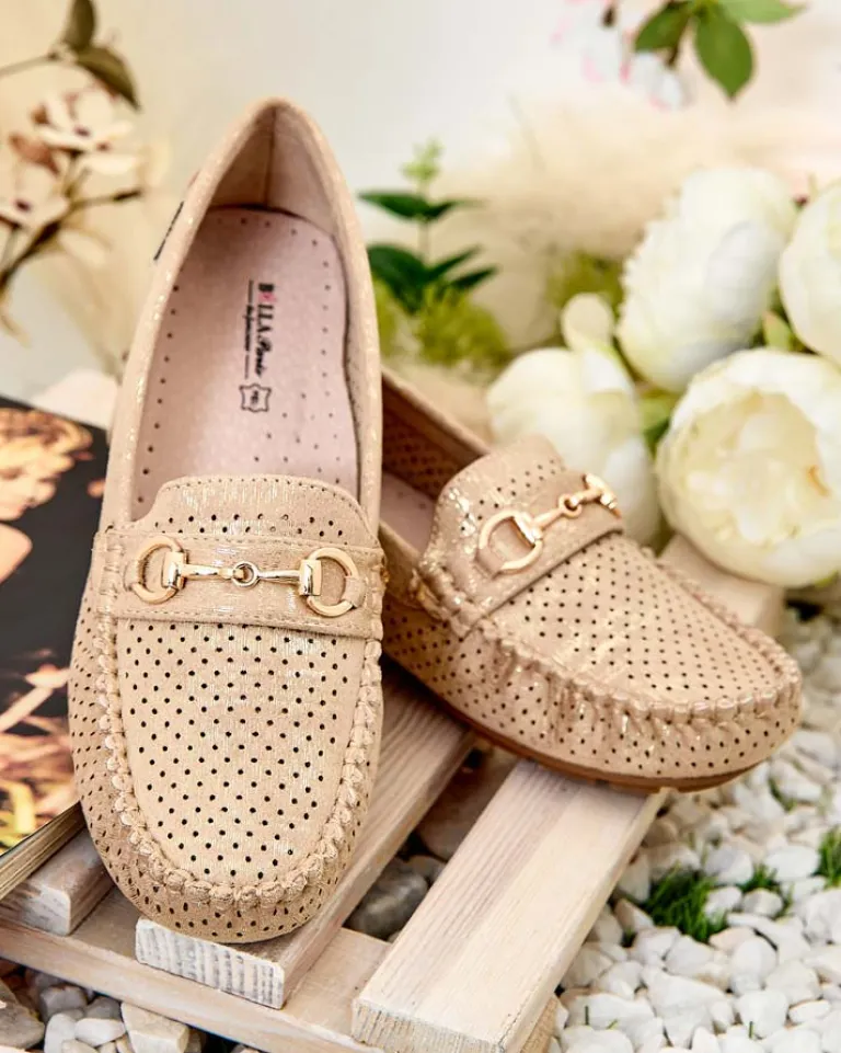 Outlet Ażurowe mokasyny damskie Mill Półbuty|Mokasyny Na Płaskiej Podeszwie