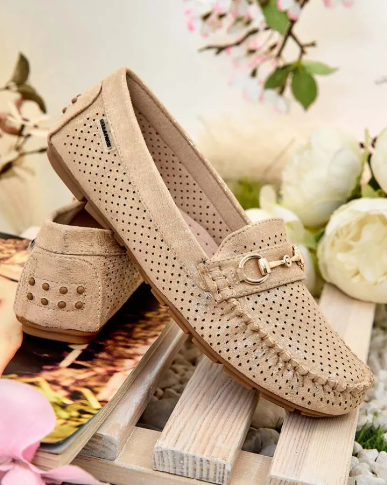 Outlet Ażurowe mokasyny damskie Mill Półbuty|Mokasyny Na Płaskiej Podeszwie
