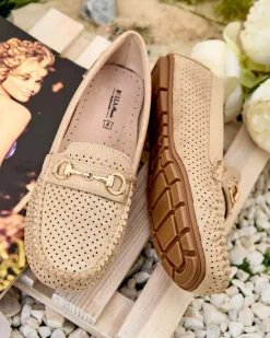 Outlet Ażurowe mokasyny damskie Mill Półbuty|Mokasyny Na Płaskiej Podeszwie