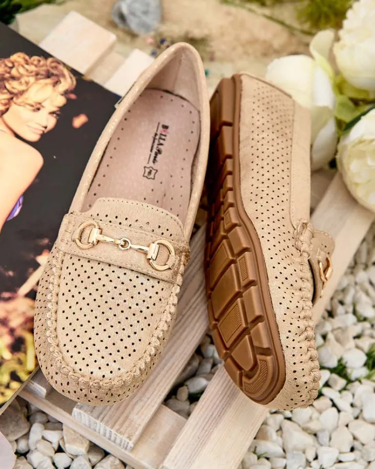 Outlet Ażurowe mokasyny damskie Mill Półbuty|Mokasyny Na Płaskiej Podeszwie