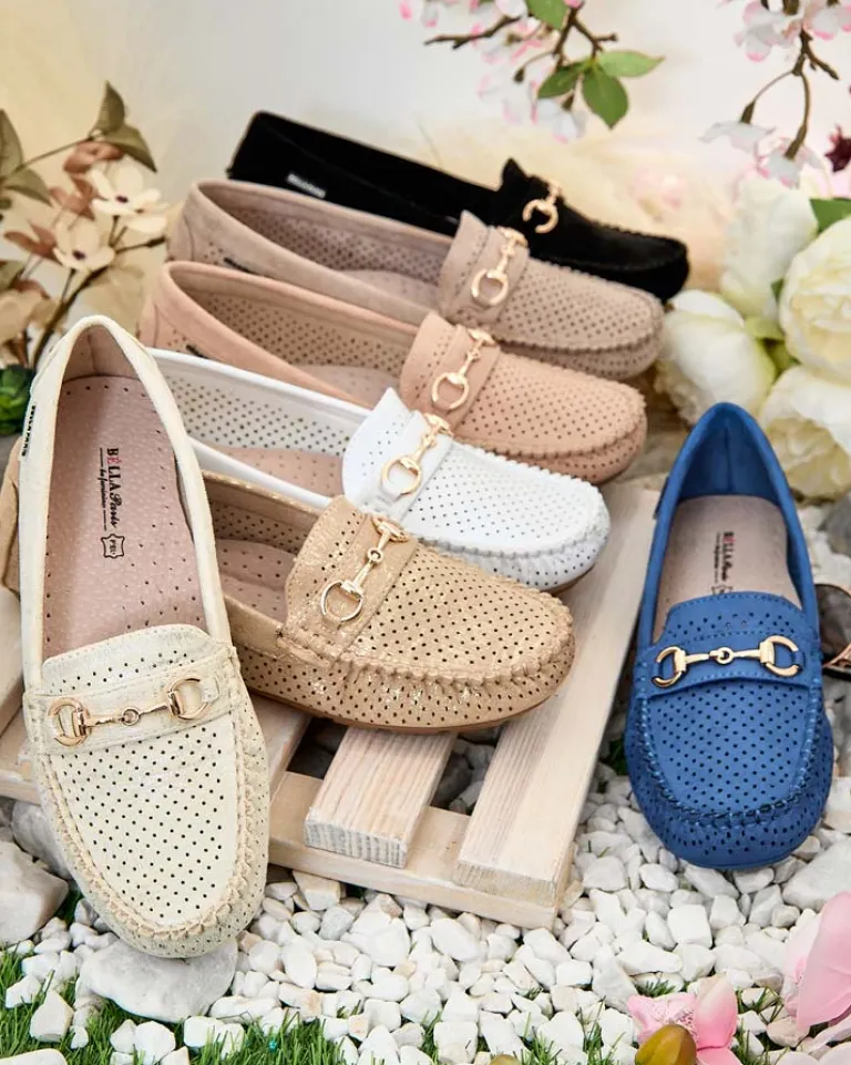 Outlet Ażurowe mokasyny damskie Mill Półbuty|Mokasyny Na Płaskiej Podeszwie