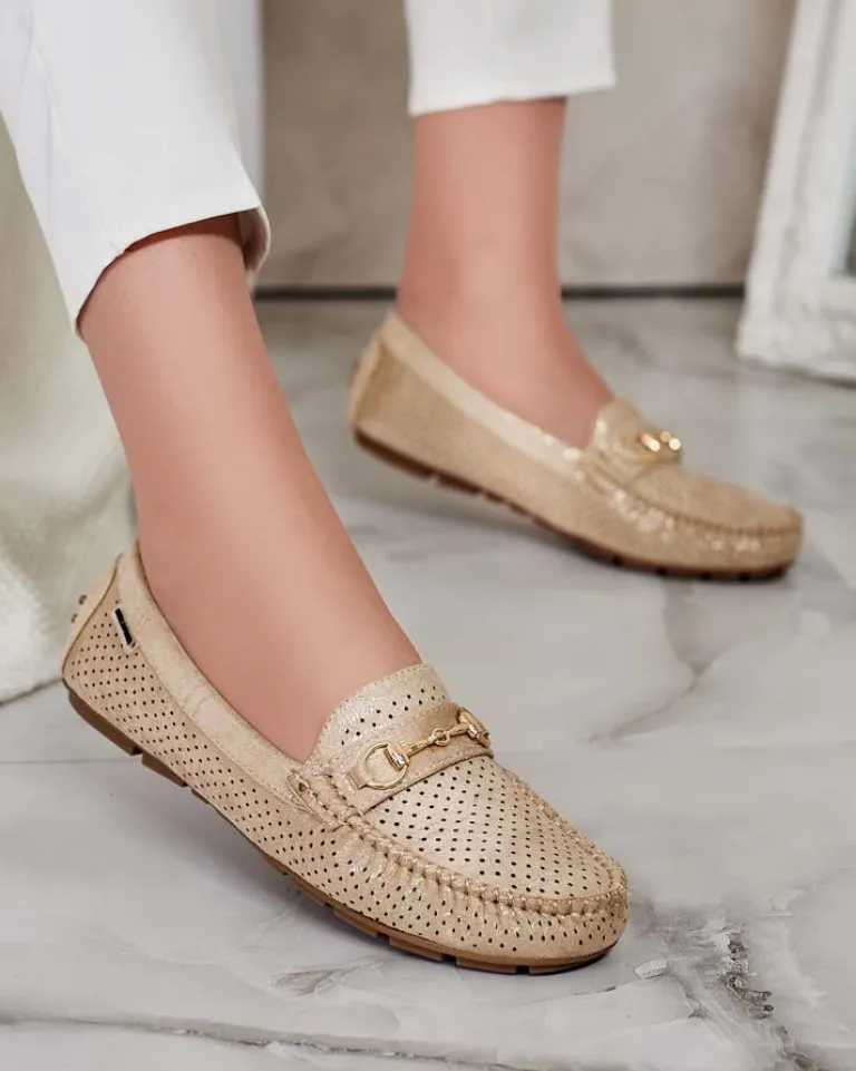 Outlet Ażurowe mokasyny damskie Mill Półbuty|Mokasyny Na Płaskiej Podeszwie