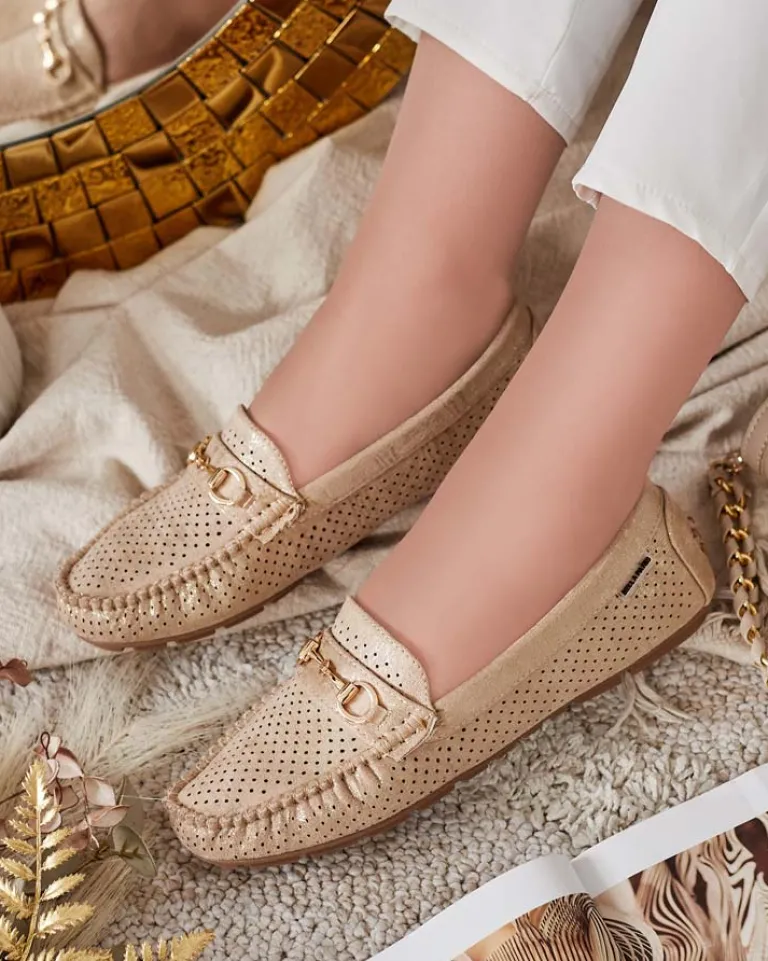 Outlet Ażurowe mokasyny damskie Mill Półbuty|Mokasyny Na Płaskiej Podeszwie