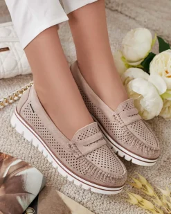 New Ażurowe mokasyny damskie Leteller Półbuty|Mokasyny Na Płaskiej Podeszwie