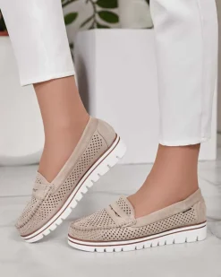 New Ażurowe mokasyny damskie Leteller Półbuty|Mokasyny Na Płaskiej Podeszwie