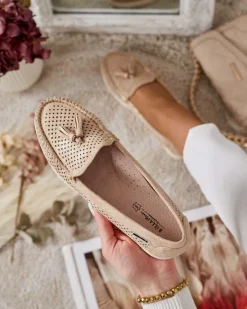 Hot Ażurowe mokasyny damskie Molaffa Półbuty|Mokasyny Na Płaskiej Podeszwie