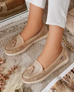 Hot Ażurowe mokasyny damskie Molaffa Półbuty|Mokasyny Na Płaskiej Podeszwie