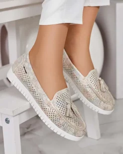 Ażurowe mokasyny damskie Molaffa Półbuty|Mokasyny Na Płaskiej Podeszwie