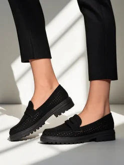 Ażurowe mokasyny damskie Filoz Półbuty|Mokasyny Na Płaskiej Podeszwie