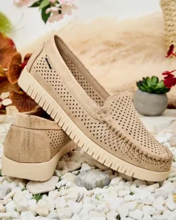 New Ażurowe mokasyny damskie Nafis Półbuty|Mokasyny Na Płaskiej Podeszwie